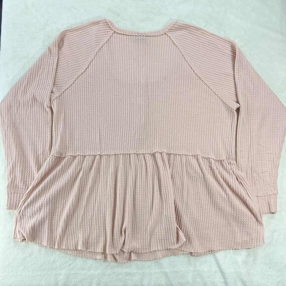 Torrid Pink Ribbed Long Sleeve Blouse - Picture 5 of 13